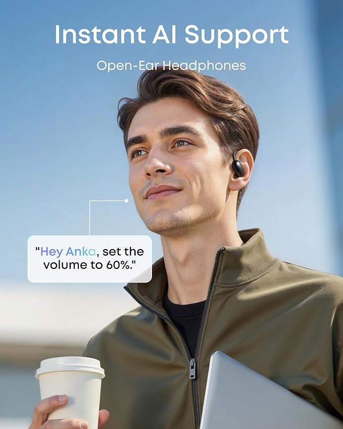 Soundcore AeroFit 2 by Anker Open Ear Earbuds, AI Assistant Earbuds | AI Assistant, Real-Time Translation, 4 Adjustable Positions, 42H Playtime, Rich Bass, Hi-Res, IP55, AI Clear Calls - Image 3