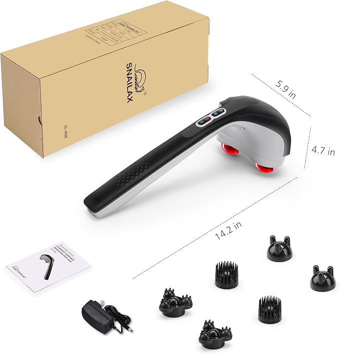 Snailax Handheld Massager, Cordless Percussion Back Massager with Heat - Image 9