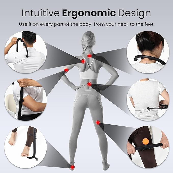 LiBa Trigger Point Massage Tool 11-Node, Collapsible S/C Curve - Image 6