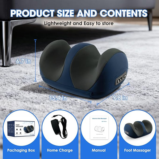 Shiatsu Foot Massager, Foot and Calf Massager with Heat, Blue - Image 2