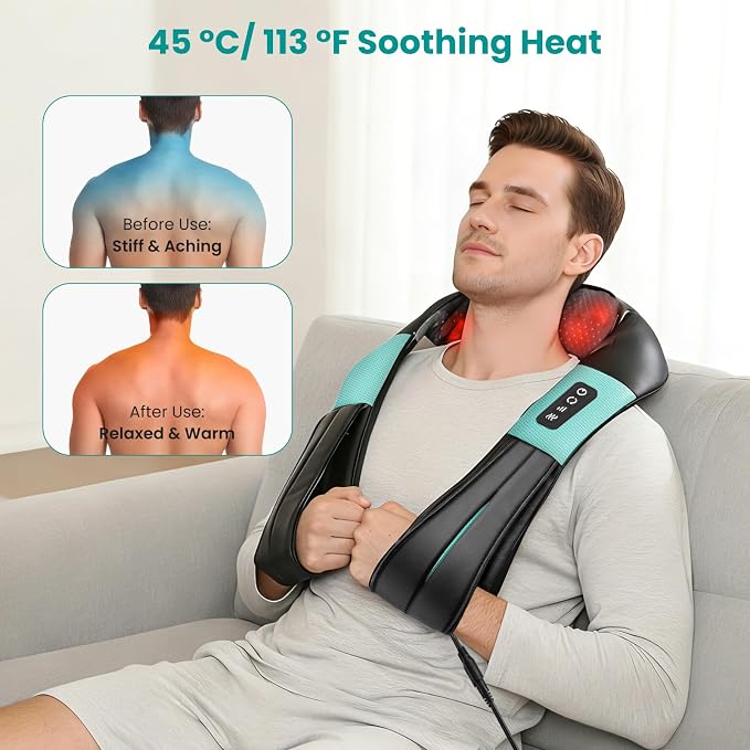 Nekteck Shiatsu Neck Massager with Heat for Pain Relief, NOT Cordless - Image 3