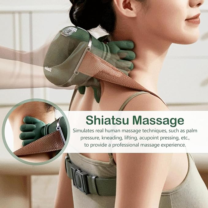 Neck Massager with Heat for Pain Relief deep Tissue, Bionic Heated Massager with Fingers, 4D Kneading Massage, 2026 Upgraded Simulates a Real Palm Massage for Comfort, Relax Muscle Tension - Image 2