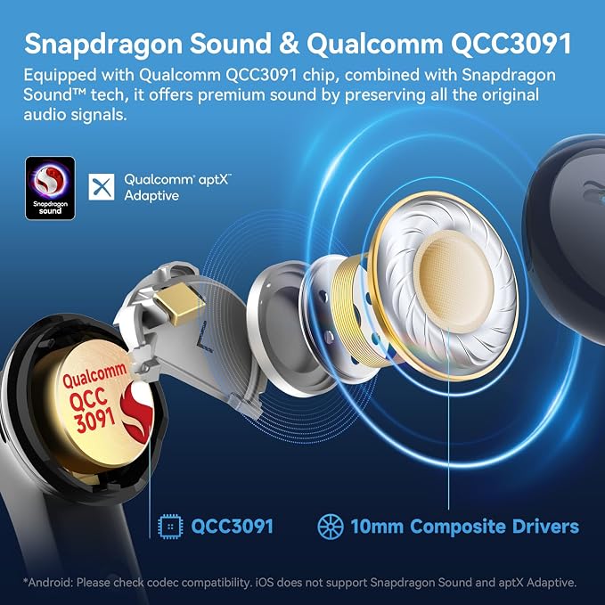 EarFun Air Pro 4 Adaptive Hybrid Noise Canceling Wireless Earbuds, Qualcomm Snapdragon Sound, aptX™ Lossless, 6 Mics AI CVC 8.0 Call, LDAC Hi-Res Audio, 52H Playtime, Bluetooth 5.4, in-Ear Detection | Qualcomm Snapdragon Sound, aptX Lossless, LDAC Hi-R... - Image 4