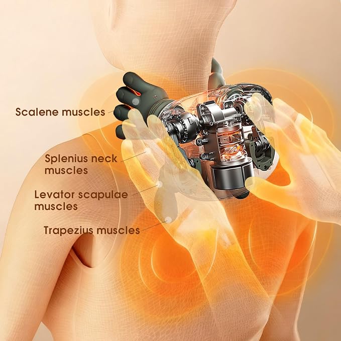Vinid Bionic Neck and Shoulder Massager with Heat, 4D Kneading Massage, Simulated Human Hand Design for Pain Relief and Muscle Relax, Neck Massager Pillow Ideal for Valentines Gift, Green - Image 7