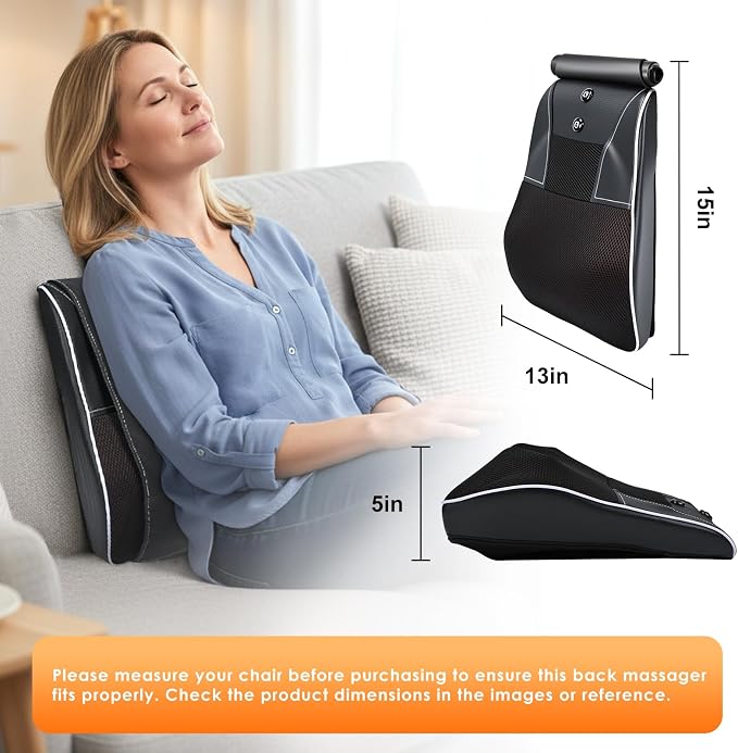 Shiatsu Neck and Back Massager with Heat,Neck Massager for Pain Relief deep Tissue,3D Kneading Massage Pillow for Back,Shoulder,Leg,Gifts for Mom,Dad,Women (Black) - Image 9