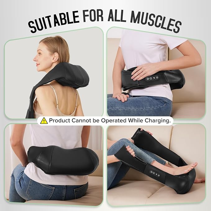 Cordless Shiatsu Neck and Shoulder Massager, Back Massager with Heat ,Massage Deeper Tissue 4D Kneading Massage for Shoulder, Neck and Back, Use at Home, Office, Car - Gifts for Fathers Day Dad Gift - Image 6