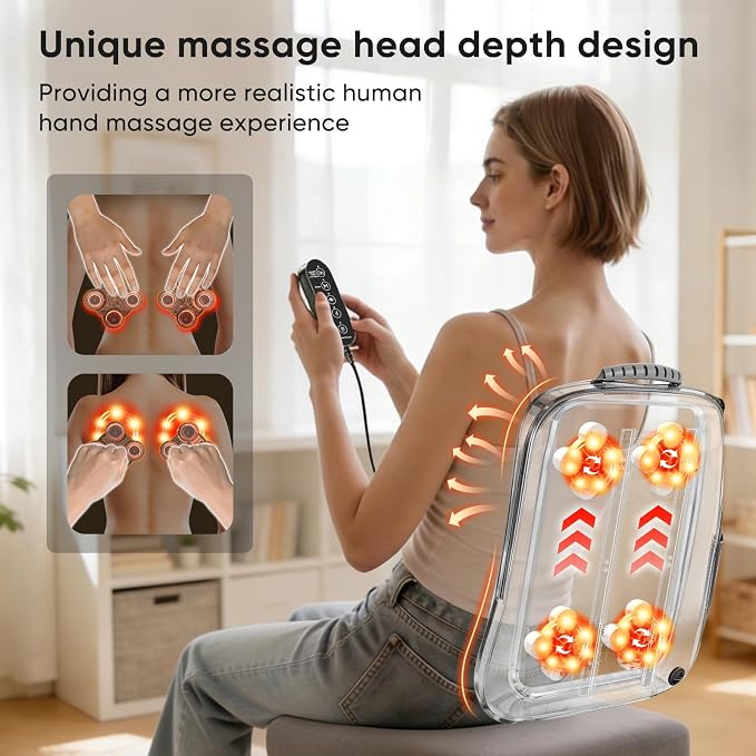 4D Electric Shiatsu Back Massager with Heat - Image 3