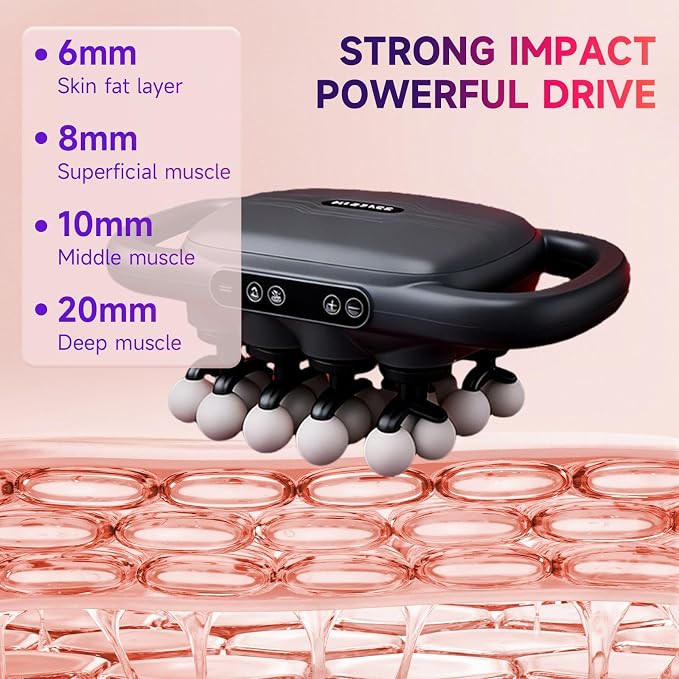 24-Heads Massage Gun Set for Full-Body Recovery, Deep Tissue Percussion Muscle Massager with 9 Modes, Quiet High-Power Back Massager for Gym, Office & Home, - Image 4