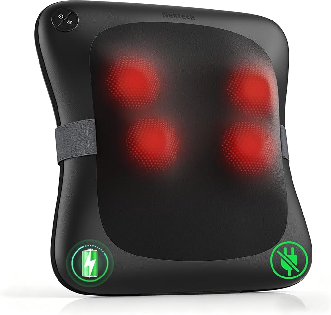 Nekteck Cordless Back Massager with Heat for Pain Relief Deep Tissue by Nekteck