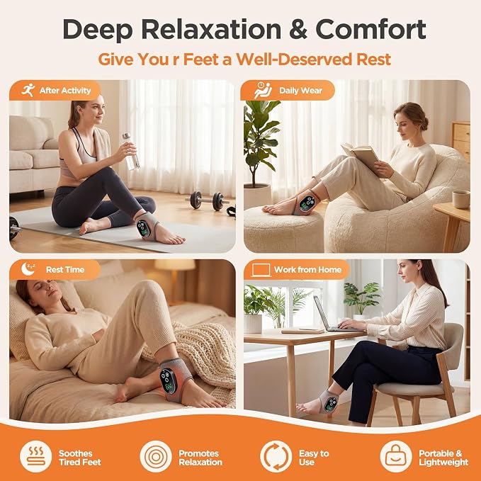 Cordless Foot Massager for Neuropathy Ankle Heating Pad with Massager - Image 6