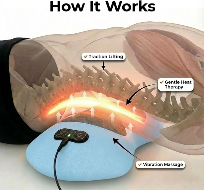 Original Therava 3-in-1 Back Massager with Traction Lift, Heat, & Vibration Massage | Lower and Upper Back Relief and Muscle Relaxation - Image 3