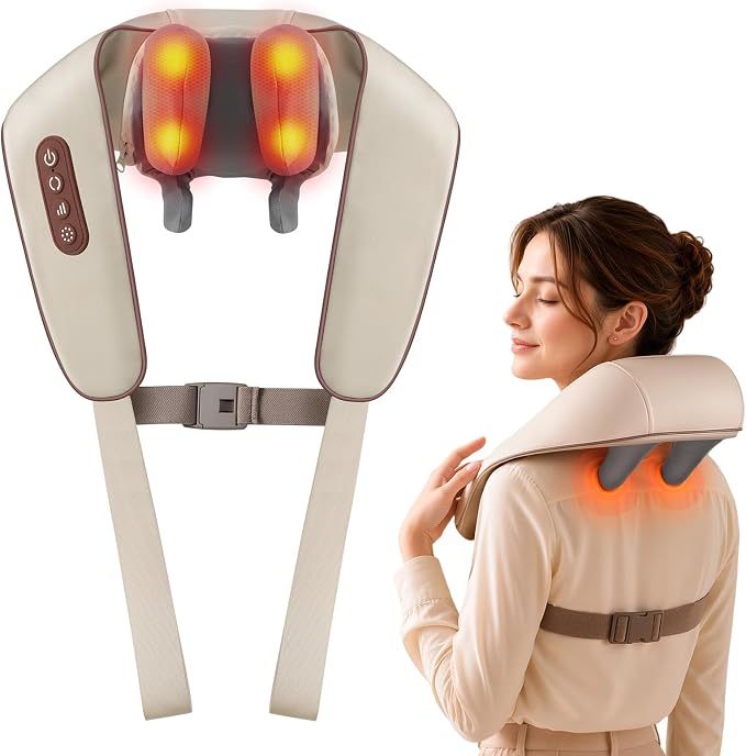 6 Nodes Cordless Neck & Shoulder Massager - Hands-Free Wearable Massage by Unknown