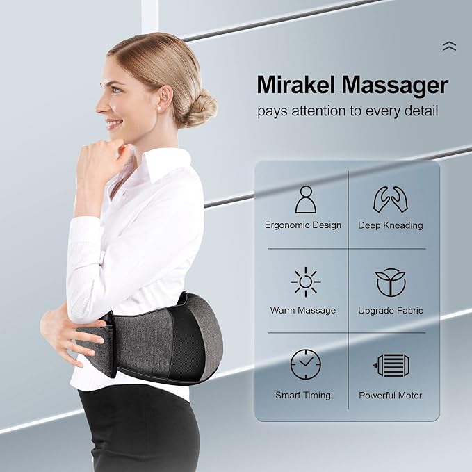 Shiatsu Neck and Back Massager with Heat for Pain Relief Deep Tissue Gifts - Image 6