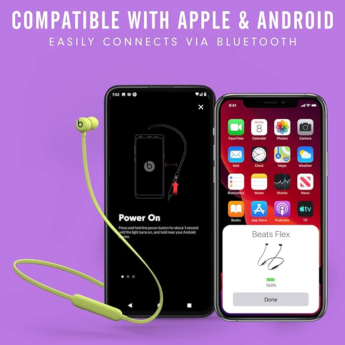 Beats Flex Wireless Earbuds - Apple W1 Headphone Chip, Magnetic Earphones, Class 1 Bluetooth, 12 Hours of Listening Time, Built-in Microphone - Yuzu Yellow - Image 4