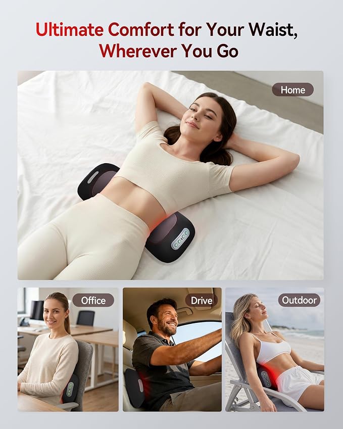 FliKEZE 4-in-1 Lumbar Massager with Red Light 650/850nm Cordless 5000mAh - Image 7