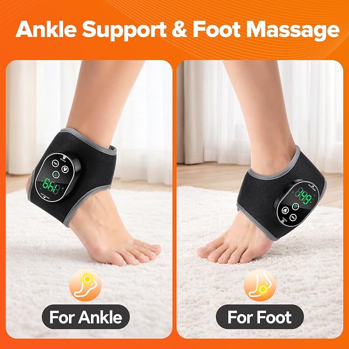 Cordless Foot Massager for Neuropathy, 3000mAh Rechargeable Ankle Heating Pad with Massage for Circulation, Foot Ankle Pain Relief Massager Plantar Fasciitis Relief, Black - Image 7