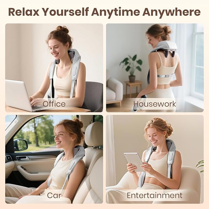 Neck Massager for Pain Relief Deep Tissue with Heat, Brushless - Image 6