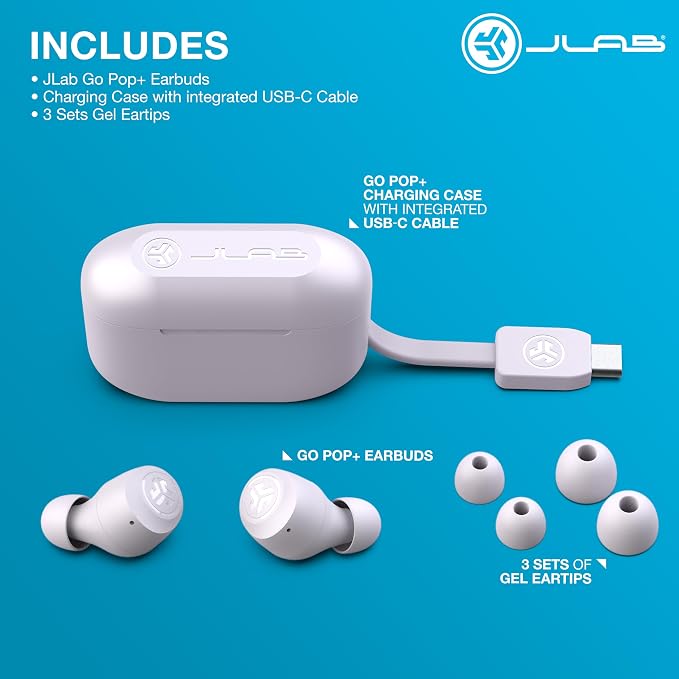 JLab Go Air Pop+ True Wireless Bluetooth Earbuds, in Ear Headphones with Microphone, 35H Playtime, USB-C Charging Case, Dual Connect, EQ3 Sound, Lilac | Bluetooth Earbuds, In Ear Wireless with Microphone, Charging Box, JLab App, Dual Connection, EQ3 Sound - Image 7