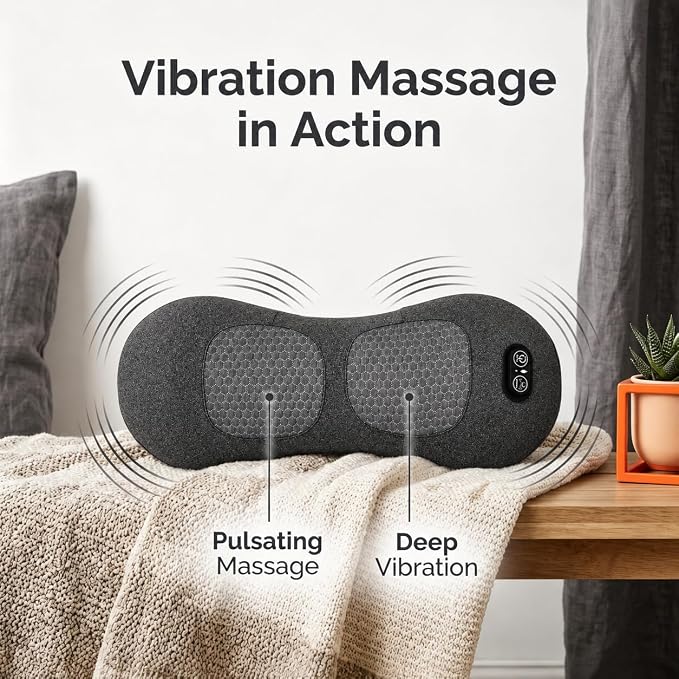 3-in-1 Cordless Lumbar Support Pillow with Heat, Vibration and Traction, Electric Lower Back Massager for Pain Relief Deep Tissue, Decompression Back for Chair, Bed, Car - Image 3