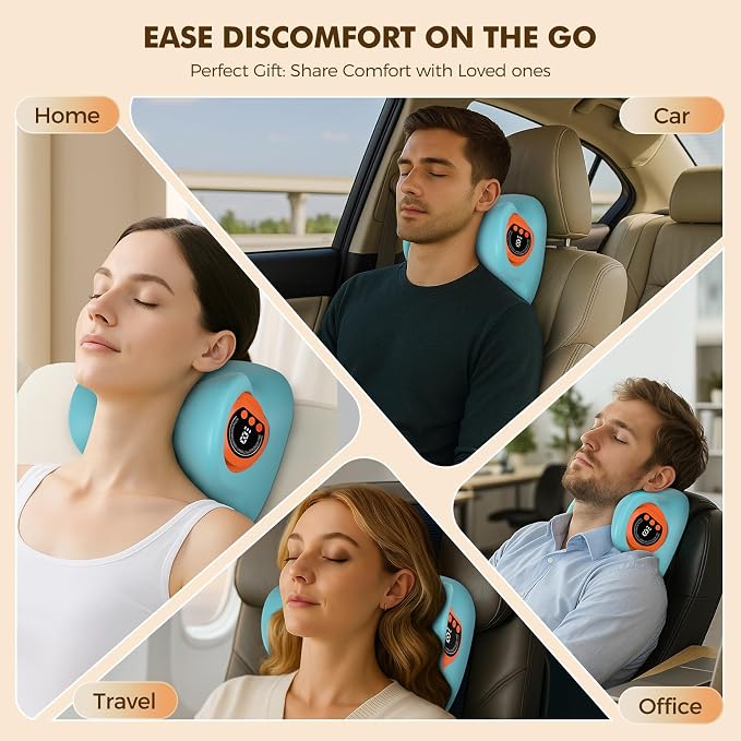 Neck Massager 2026 Portable Neck Traction Device,Cervical with Heating & Vibration–Relieve Muscle Tension,4-in-1 Neck Customizable Massage Modes with Wireless Remote Control - Image 6