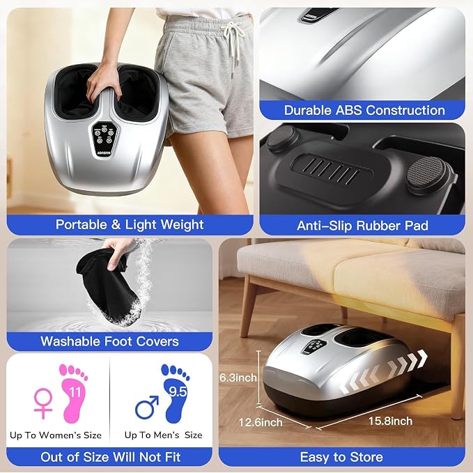 Foot Massager with Heat and Compression 2026 Upgraded Shiatsu Style - Image 6