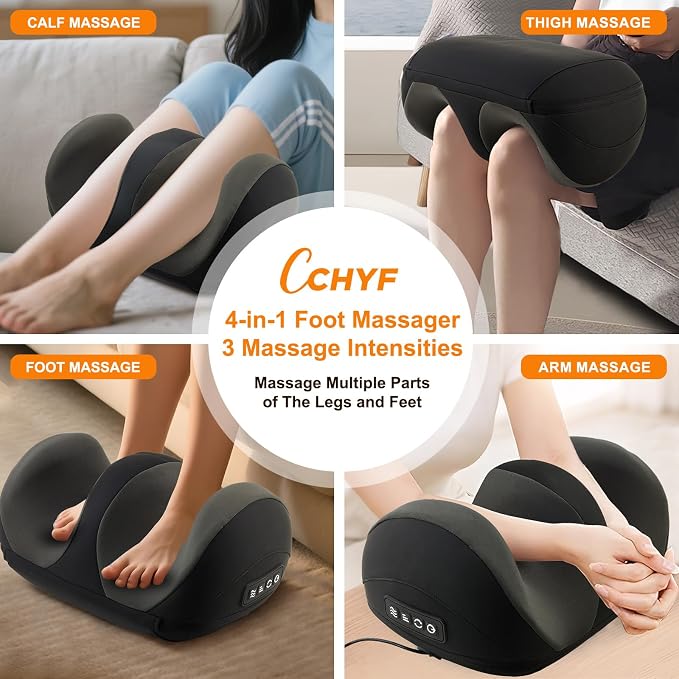 Shiatsu Foot Massager, Foot and Calf Massager with Heat, Black - Image 6