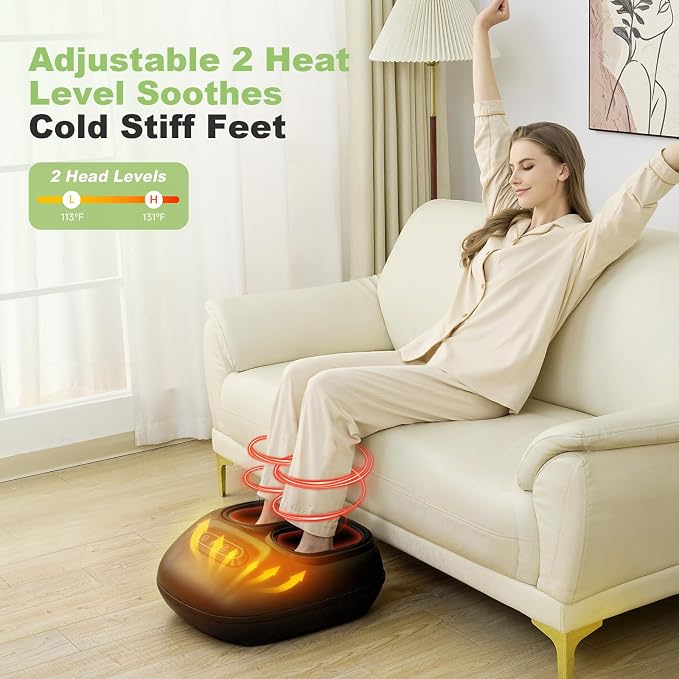 LINGTENG Foot Massager, Heated Foot Massager (Agate Black) - Image 4