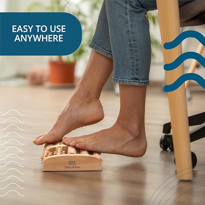TheraFlow Foot Massager for Plantar Fasciitis Relief - Mom Gifts for Women & Gifts for Dad, Wooden Foot Roller Massager with Deep Tissue & Reflexology Nubs (Includes Reflexology Chart) - Image 7