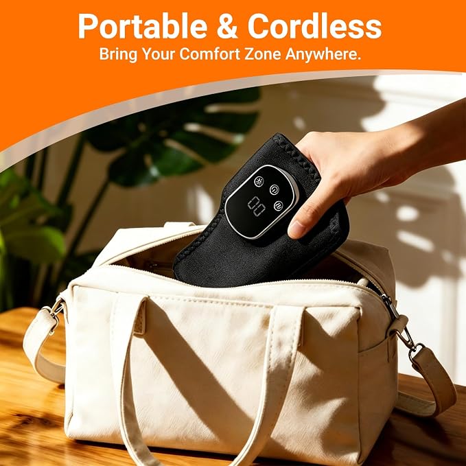 2026 Upgraded Foot Triple Method Massager - Cordless Heated Foot Massager with 5 Heat & 3 Vibration for Soreness Relief & Relaxation, Portable for Home, Office, Travel - Ideal Gift - 1-Pack Black - Image 5