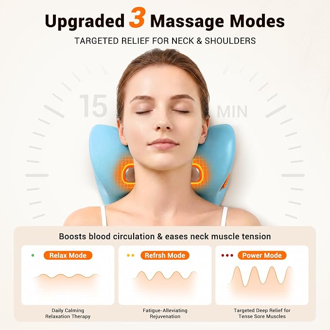 Cordless Neck Massager with Heat for Pain Relief Deep Tissue - Image 4