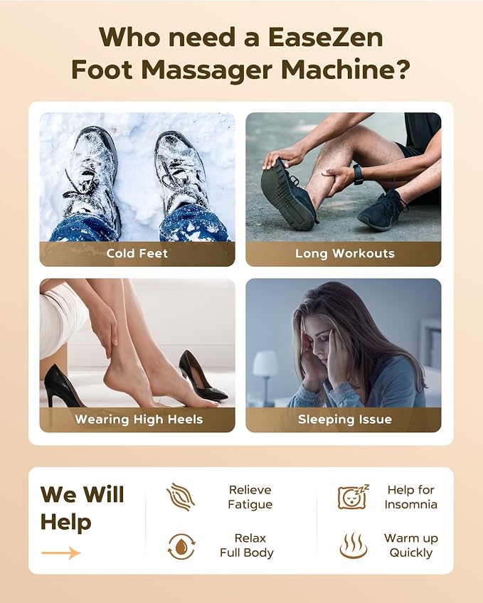 EaseZen Foot Massager with Heat for Neuropathy Plantar Fasciitis Relief - Image 6