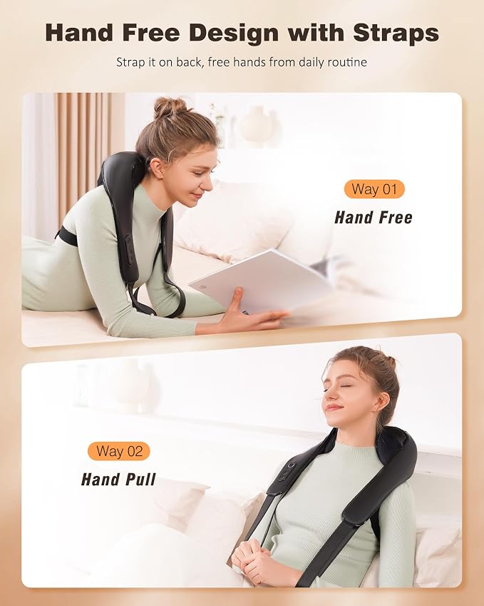 Cordless Neck and Shoulder Massager for Pain Relief Deep Tissue with Heat - Image 4