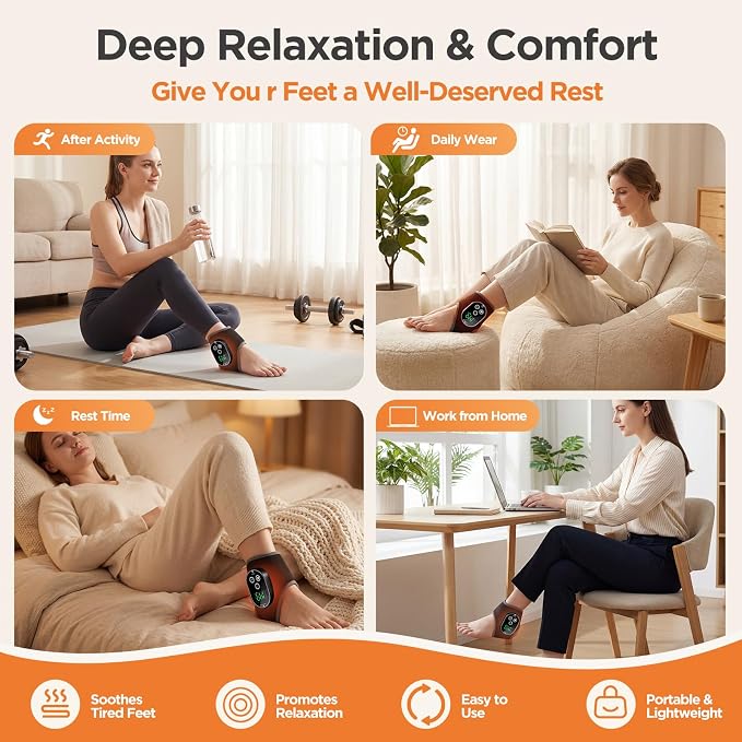 Foot Massager for Neuropathy, Cordless Ankle Massager & Ankle Heating Pad - Image 4