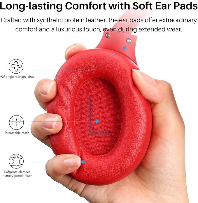 TOZO Hybrid Active Noise Cancelling Headphones, Hi Res Audio | Wireless Over Ear Bluetooth Headset, 60H Playtime, Custom EQ via App Deep Bass Comfort Fit Ear Cups, for Home Office Travel - Image 7