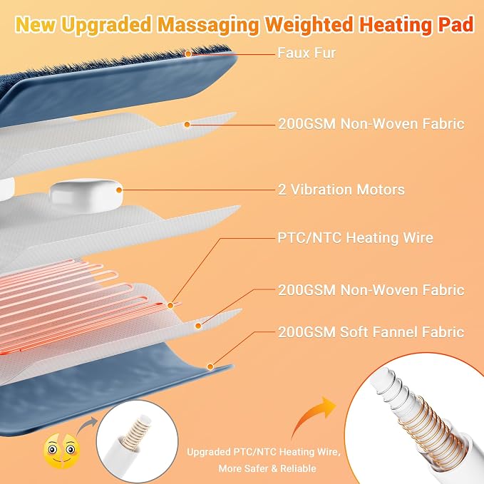 Massaging Heating Pad for Back, Neck and Shoulder Massager - Image 8