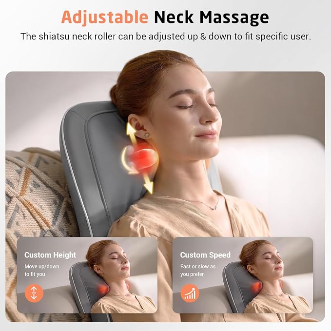 Mynt Shiatsu Neck & Back Massager for Chair, Deep Tissue Kneading Chair Pad - Image 6