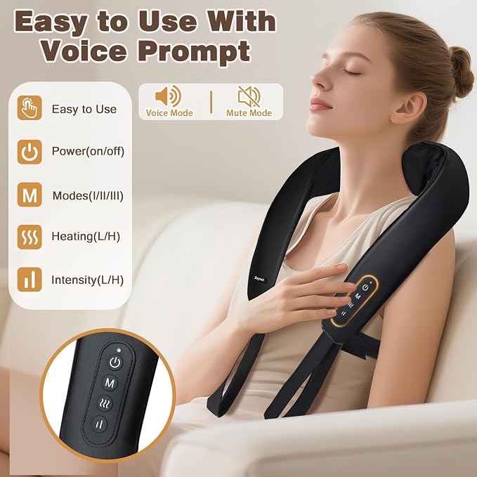 Joyset Cordless Neck and Shoulder Massager with Heat, 4D Shiatsu Kneading - Image 2