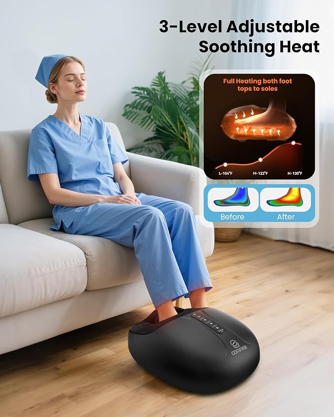 COMFIER Large Shiatsu Foot Massager with Heat, Size 15, FSA Eligible HSA - Image 6