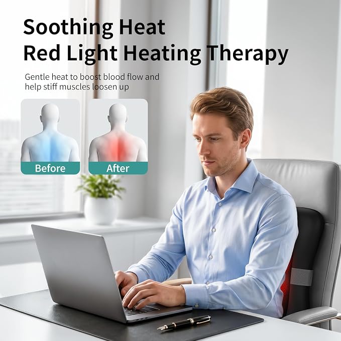 Nekteck Cordless Back Massager with Heat for Pain Relief Deep Tissue - Image 3