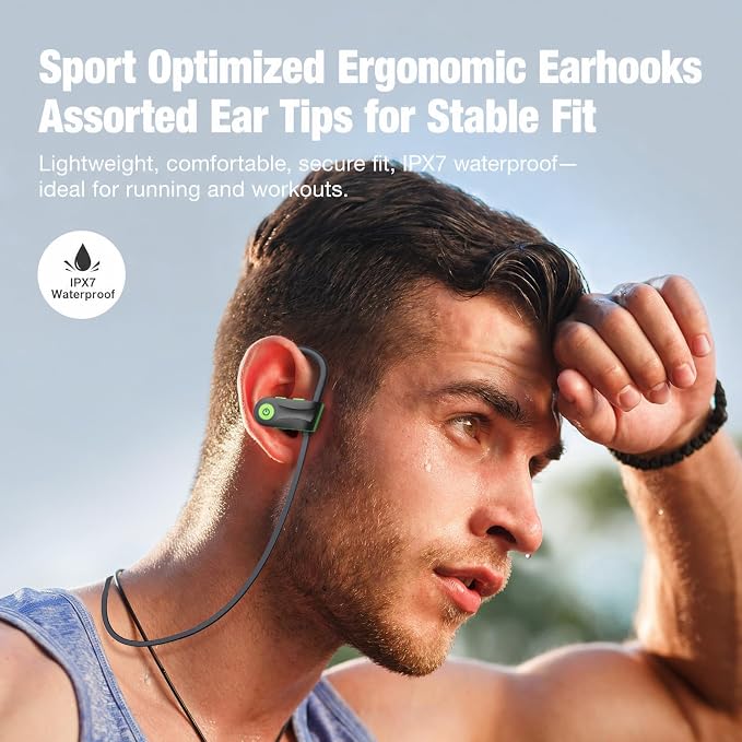Boean Wireless Headphones Workout Headphones Bluetooth 5.3 with IPX7 Rating Workout Running Headphone with 16 Hours Bluetooth Earbuds for Man Women - Image 7