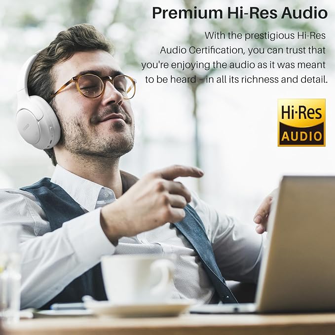 TOZO Hybrid Active Noise Cancelling Headphones, Hi Res Audio | Wireless Over Ear Bluetooth Headset, 60H Playtime, Custom EQ via App Deep Bass Comfort Fit Ear Cups, for Home Office Travel - Image 2
