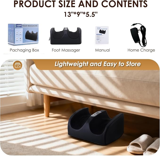 Foot Massager with Heat Electric Foot and Calf Massager Black - Image 6