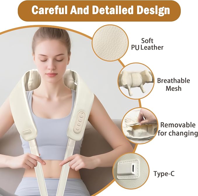 Joyset Cordless Neck and Shoulder Massager with Heat, 4D Shiatsu Kneading - Image 4