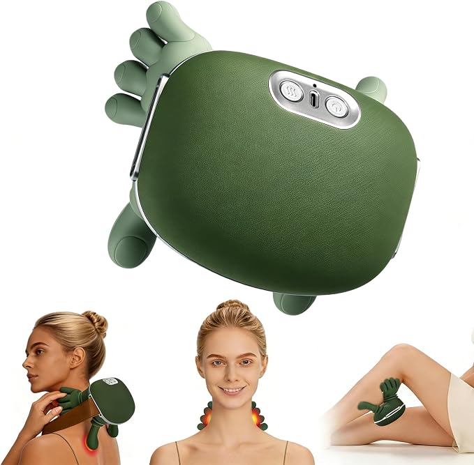 4D Bionic Neck and Shoulder Massager with Heat, Wireless Shiatsu Deep Tissue Kneading with Real Human Fingers Massage, Travel Massager for Muscle Tension Pain Relief, Gifts for Men Women Car Office by Unknown