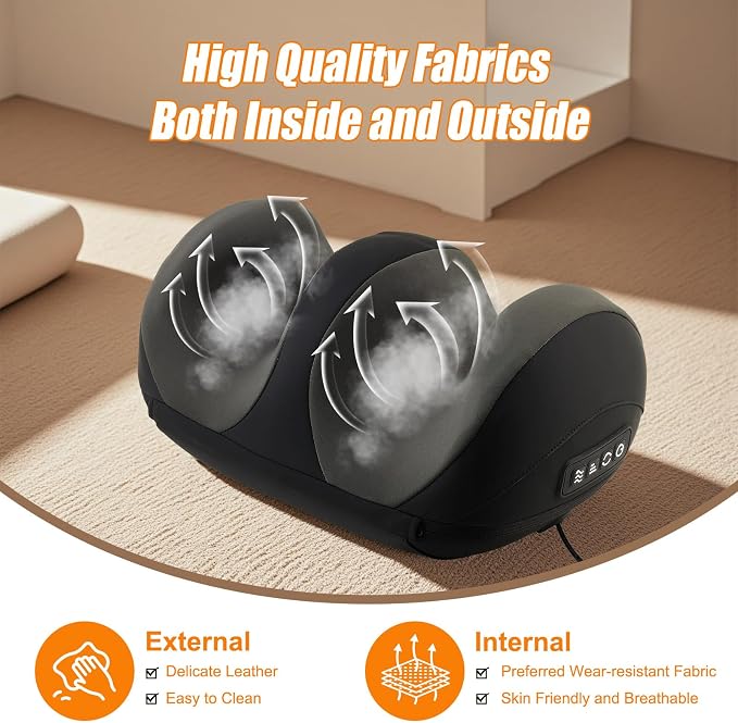 Shiatsu Foot Massager, Foot and Calf Massager with Heat, Black - Image 4