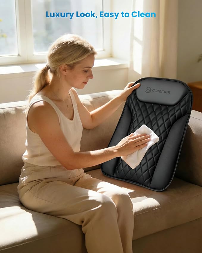 COMFIER 2026 Upgrade Ultra-Slim Heated Back Massager for Chair,Up–Down Moving 10 Massage Nodes,Deep Tissue Shiatsu Back Massager with Heat,Upper/Lower/Full Back Relief,Gift for Women & Men - Image 7