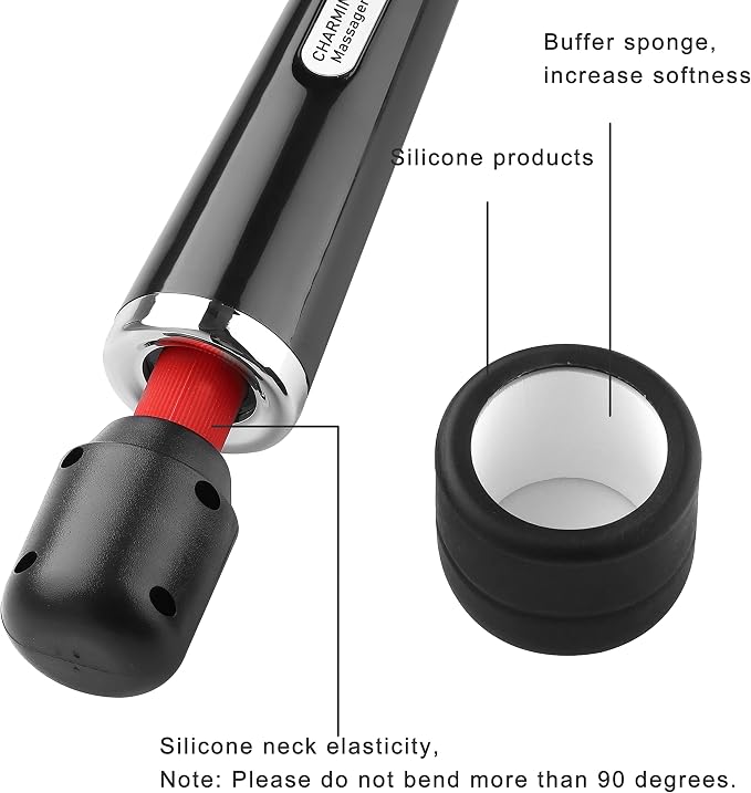 CHARMING Wired Powerful Handheld Massager with Strong 10 Vibrations Back Massage, Personal Therapy Massager for Sports Recovery, Muscle Aches, Full Body Pain (Black) - Image 3