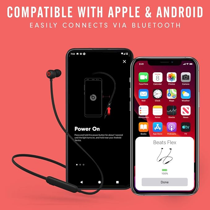 Beats Flex Wireless Earbuds - Apple W1 Headphone Chip, Magnetic Earphones, Class 1 Bluetooth, 12 Hours of Listening Time, Built-in Microphone - Black | Includes USB-C cable, eartips and guide for charging, fit and setup - Image 3