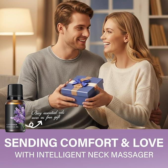 Neck Massager for Pain Relief Deep Tissue with Heat and 10 Massage Patterns & 16 Intensity Steps, Gift for Home or Travel, Purple - Image 9