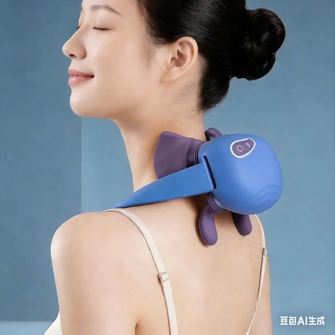 Bionic Heated Massager, Portable Shiatsu Neck and Back Massager, Electric Deep Tissue 4D Kneading Massage, Simulated Human Hand Design for Pain Relief and Muscle Relax (073blue) - Image 4